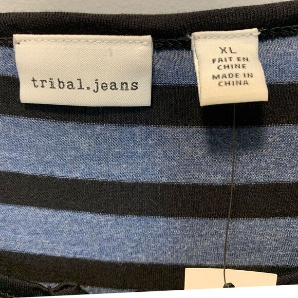 NWT Tribal jeans viscose striped top - Picture 13 of 13